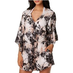 BAR III Women's Wet'N Wild Romper Cover-Up, swimsuit swimwear size M